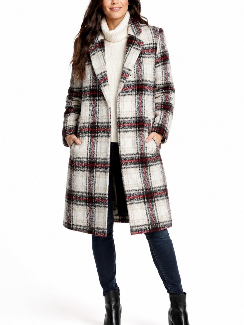 Buffalo By David Button Woool Blend Plaid Coat Classic Old Money Vibes Lined